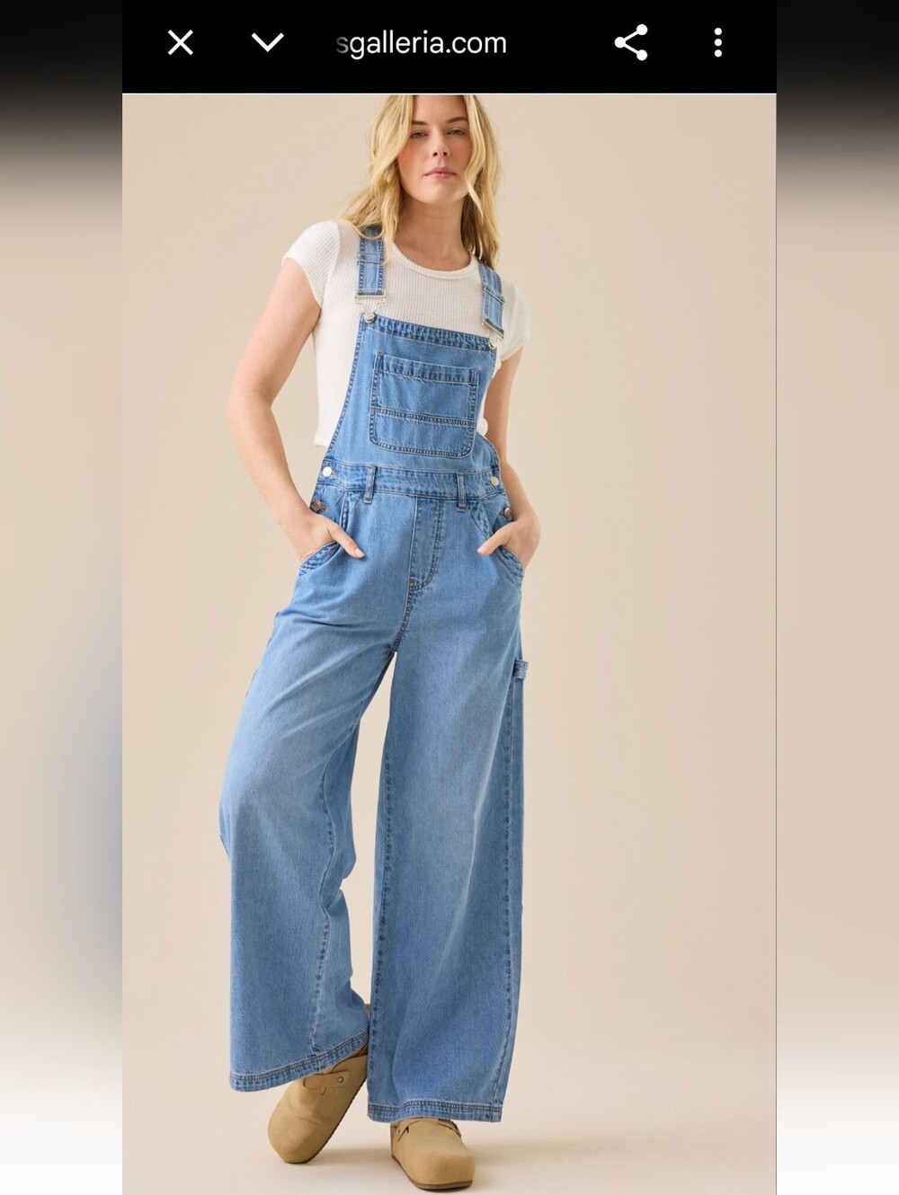 Altar'd State Light Blue Wide-Leg Denim Overalls